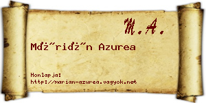 Márián Azurea névjegykártya